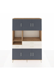 Hyperion Dolap 9 Raflı 3 Çekmeceli 6 Kapaklı 132x44x195 Çam-Antrasit/Aytaşı