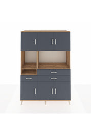 Hyperion Dolap 9 Raflı 3 Çekmeceli 6 Kapaklı 132x44x195 Çam-Antrasit/Antrasit