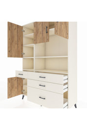 Hyperion Dolap 9 Raflı 4 Çekmeceli 4 Kapaklı 132x44x195 Aytaşı-Çam/Aytaşı
