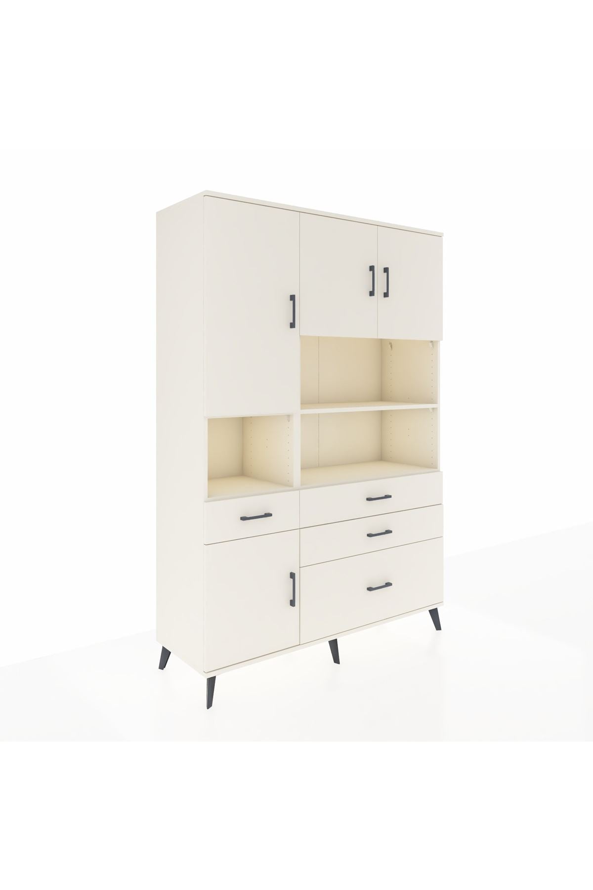 Hyperion Dolap 9 Raflı 4 Çekmeceli 4 Kapaklı 132x44x195 Aytaşı-Aytaşı/Aytaşı