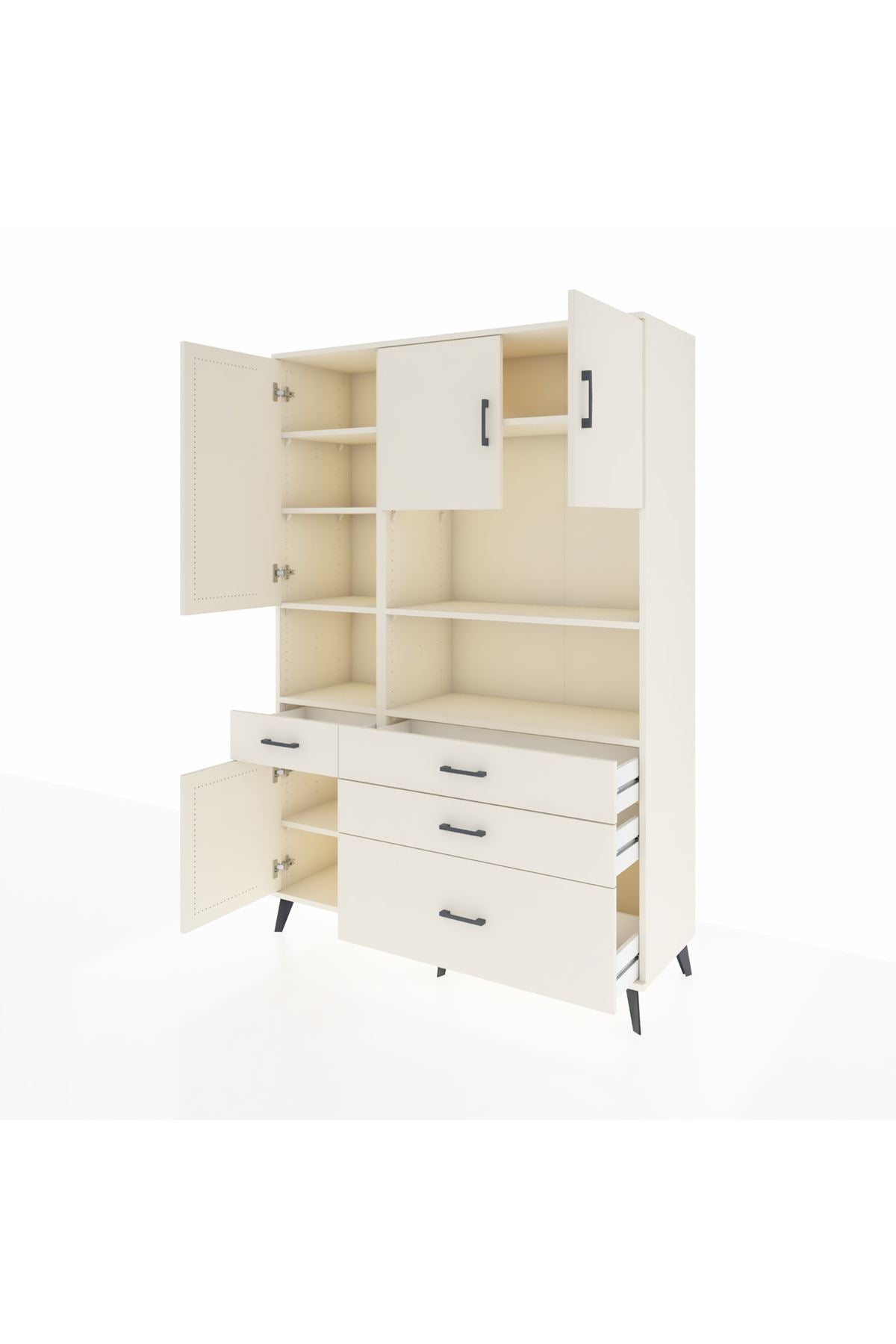 Hyperion Dolap 9 Raflı 4 Çekmeceli 4 Kapaklı 132x44x195 Aytaşı-Aytaşı/Aytaşı