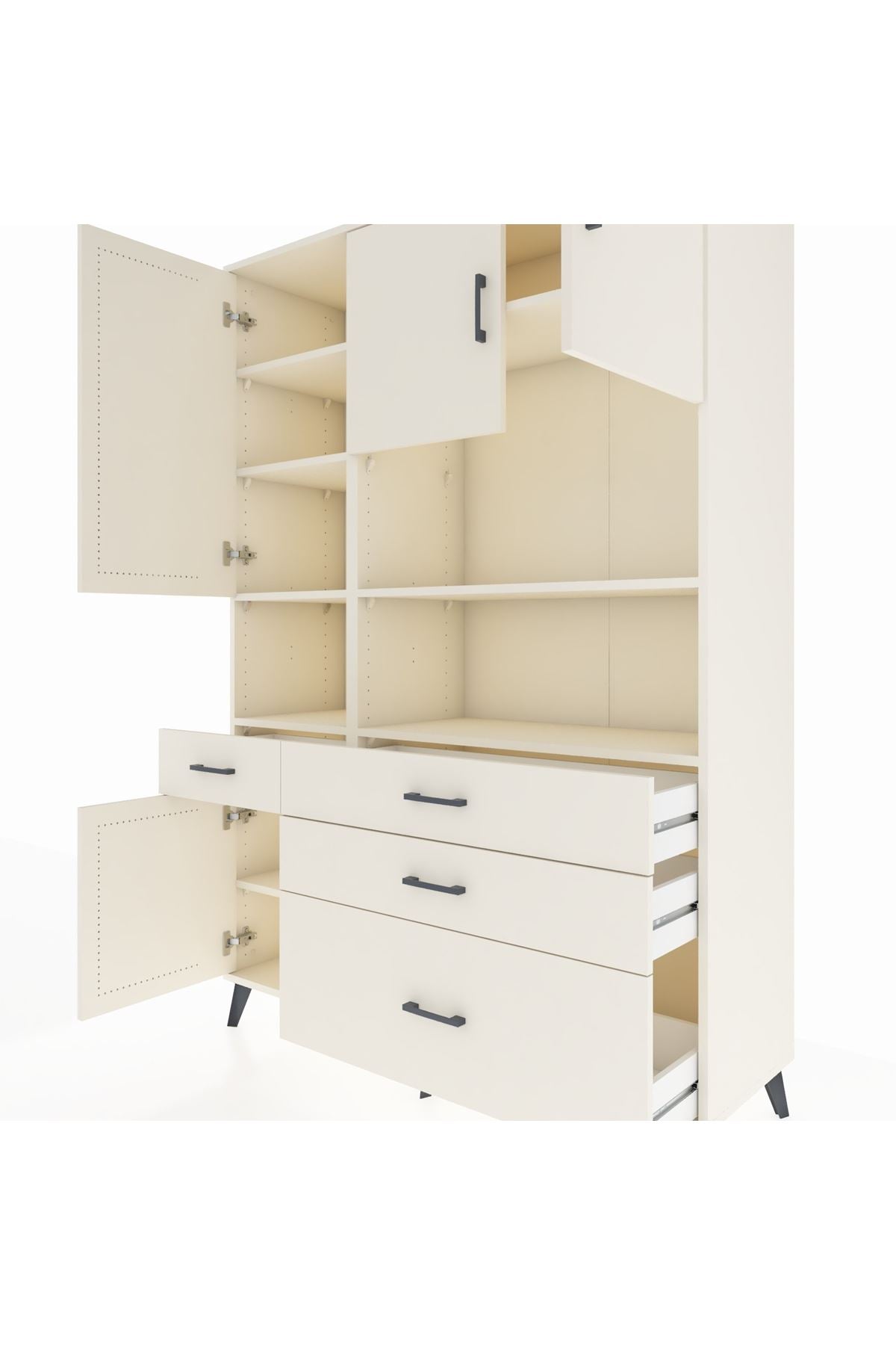 Hyperion Dolap 9 Raflı 4 Çekmeceli 4 Kapaklı 132x44x195 Aytaşı-Aytaşı/Aytaşı