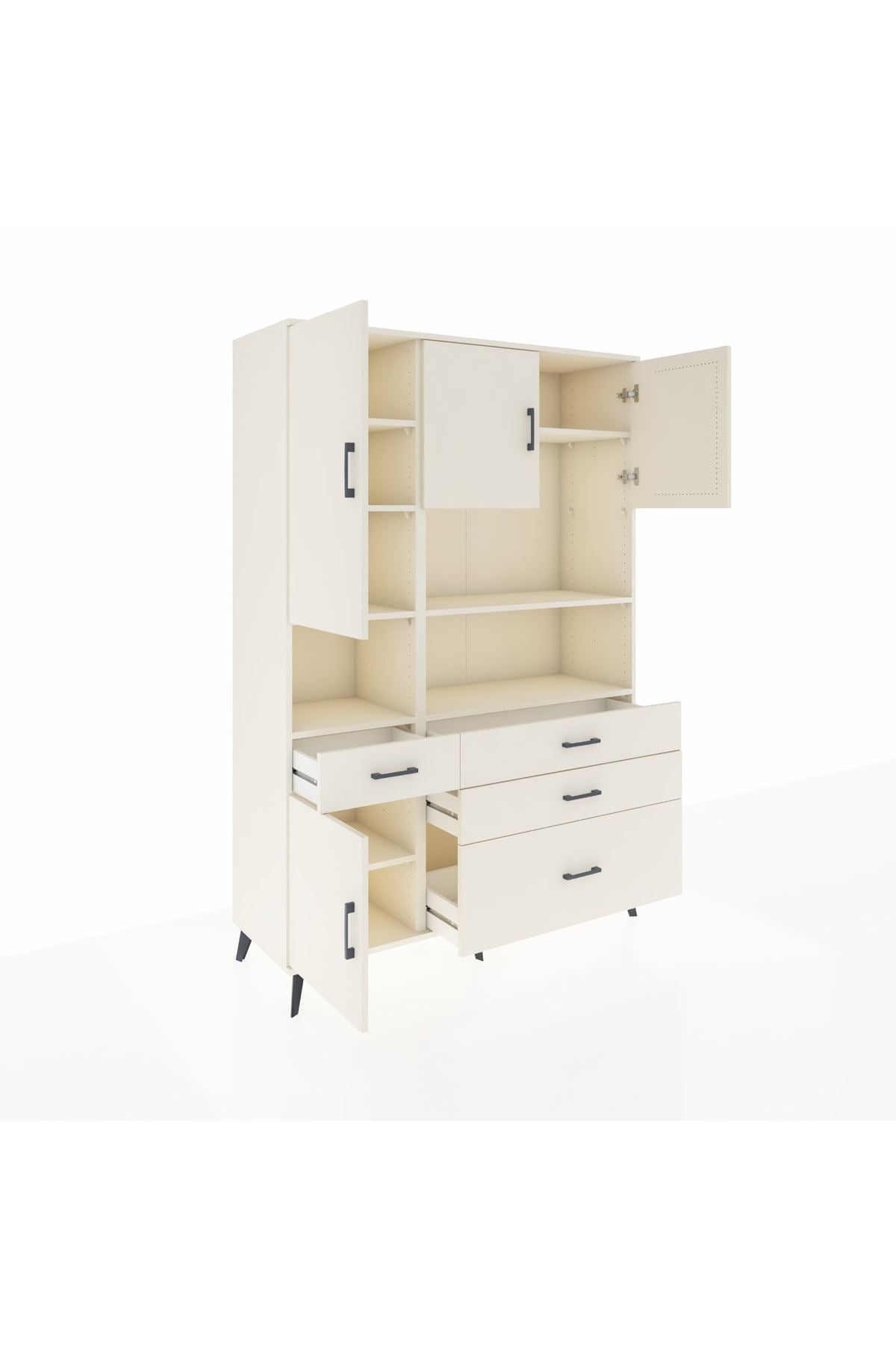 Hyperion Dolap 9 Raflı 4 Çekmeceli 4 Kapaklı 132x44x195 Aytaşı-Aytaşı/Aytaşı