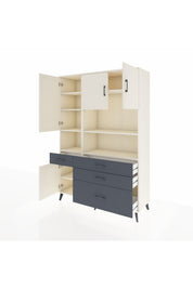 Hyperion Dolap 9 Raflı 4 Çekmeceli 4 Kapaklı 132x44x195 Aytaşı-Aytaşı/Antrasit