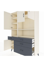 Hyperion Dolap 9 Raflı 4 Çekmeceli 4 Kapaklı 132x44x195 Aytaşı-Aytaşı/Antrasit