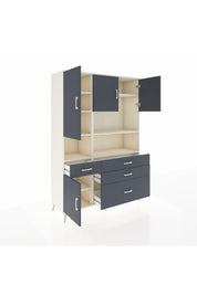 Hyperion Dolap 9 Raflı 4 Çekmeceli 4 Kapaklı 132x44x195 Aytaşı-Antrasit/Antrasit