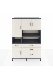 Hyperion Dolap 9 Raflı 4 Çekmeceli 4 Kapaklı 132x44x195 Antrasit-Aytaşı/Aytaşı