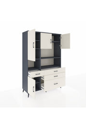 Hyperion Dolap 9 Raflı 4 Çekmeceli 4 Kapaklı 132x44x195 Antrasit-Aytaşı/Aytaşı