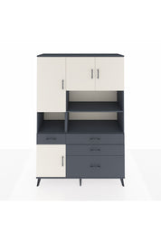 Hyperion Dolap 9 Raflı 4 Çekmeceli 4 Kapaklı 132x44x195 Antrasit-Aytaşı/Antrasit