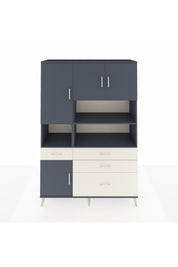 Hyperion Dolap 9 Raflı 4 Çekmeceli 4 Kapaklı 132x44x195 Antrasit-Antrasit/Aytaşı