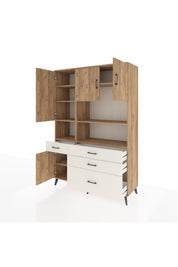 Hyperion Dolap 9 Raflı 4 Çekmeceli 4 Kapaklı 132x44x195 Çam-Çam/Aytaşı