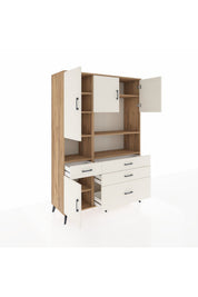 Hyperion Dolap 9 Raflı 4 Çekmeceli 4 Kapaklı 132x44x195 Çam-Aytaşı/Aytaşı