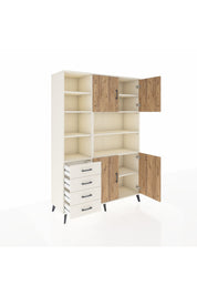 Hyperion Dolap 9 Raflı 4 Çekmeceli 4 Kapaklı 132x44x195 Aytaşı-Çam/Aytaşı