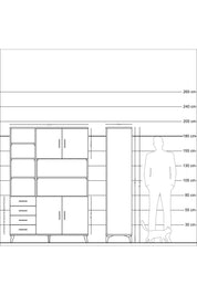 Hyperion Dolap 9 Raflı 4 Çekmeceli 4 Kapaklı 132x44x195 Aytaşı-Çam/Aytaşı
