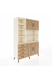 Hyperion Dolap 9 Raflı 4 Çekmeceli 4 Kapaklı 132x44x195 Aytaşı-Çam/Çam