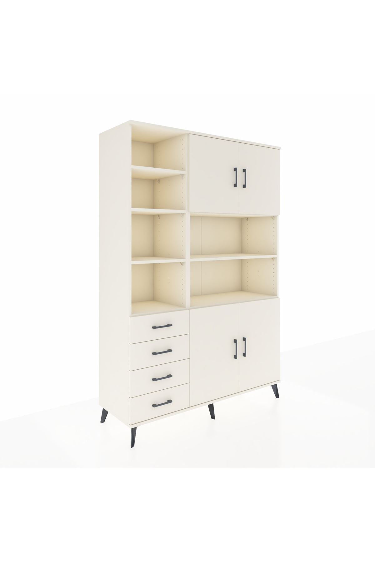 Hyperion Dolap 9 Raflı 4 Çekmeceli 4 Kapaklı 132x44x195 Aytaşı-Aytaşı/Aytaşı