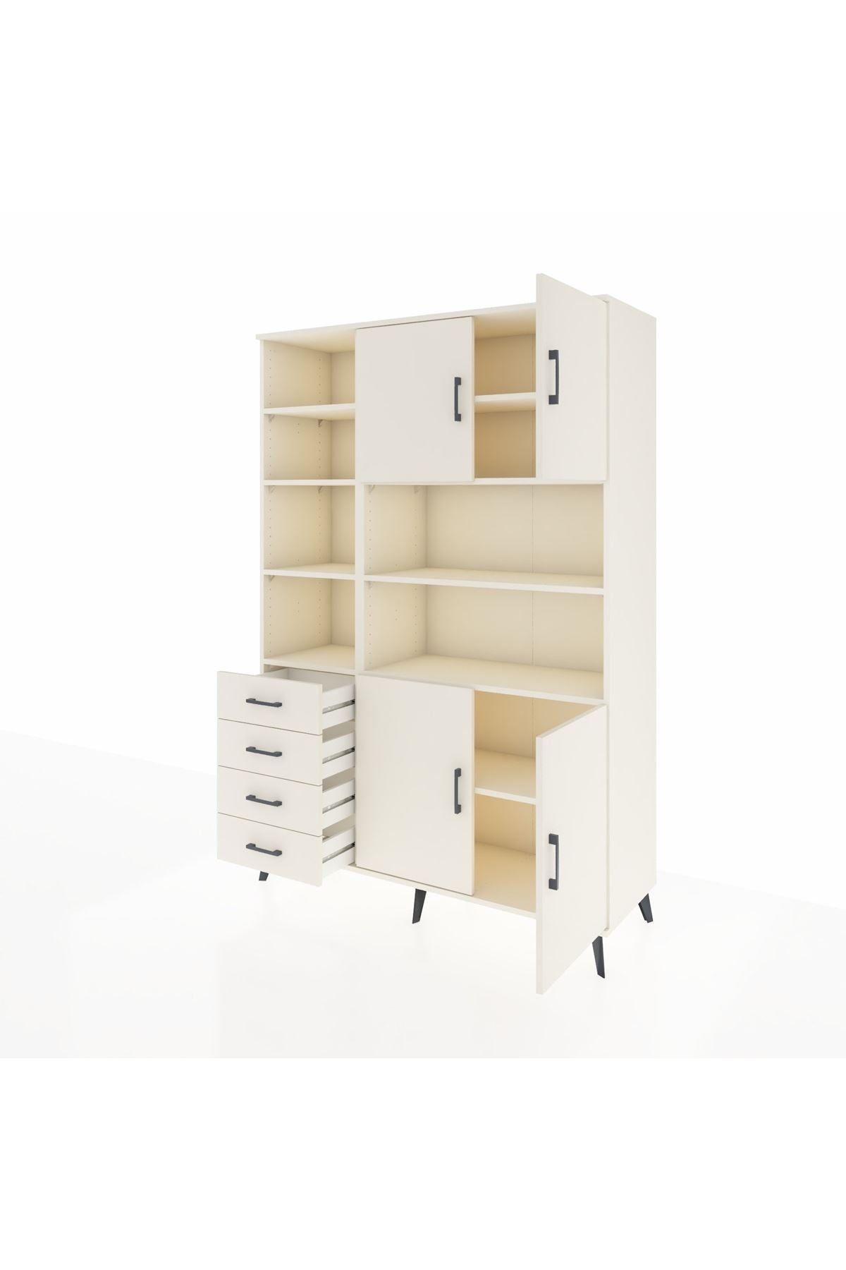 Hyperion Dolap 9 Raflı 4 Çekmeceli 4 Kapaklı 132x44x195 Aytaşı-Aytaşı/Aytaşı