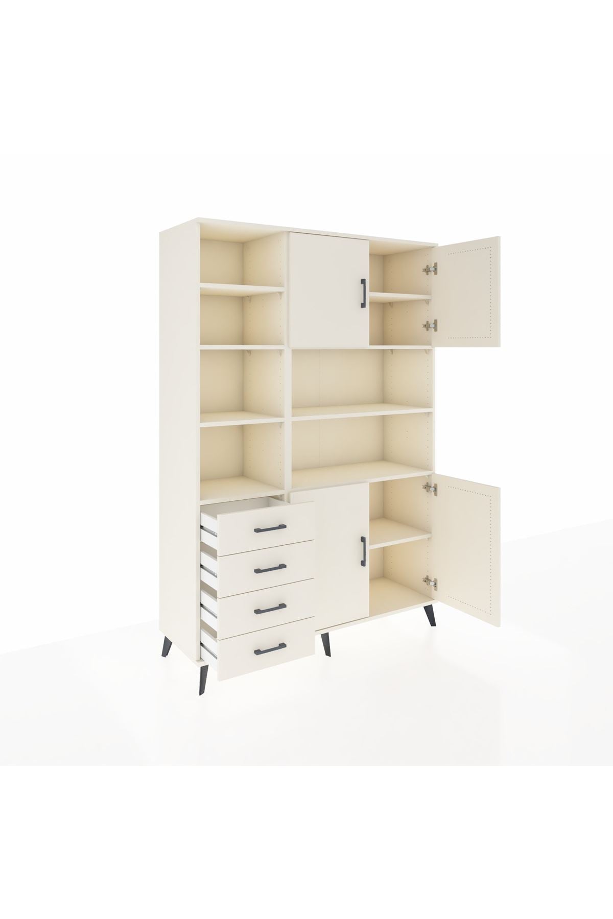 Hyperion Dolap 9 Raflı 4 Çekmeceli 4 Kapaklı 132x44x195 Aytaşı-Aytaşı/Aytaşı