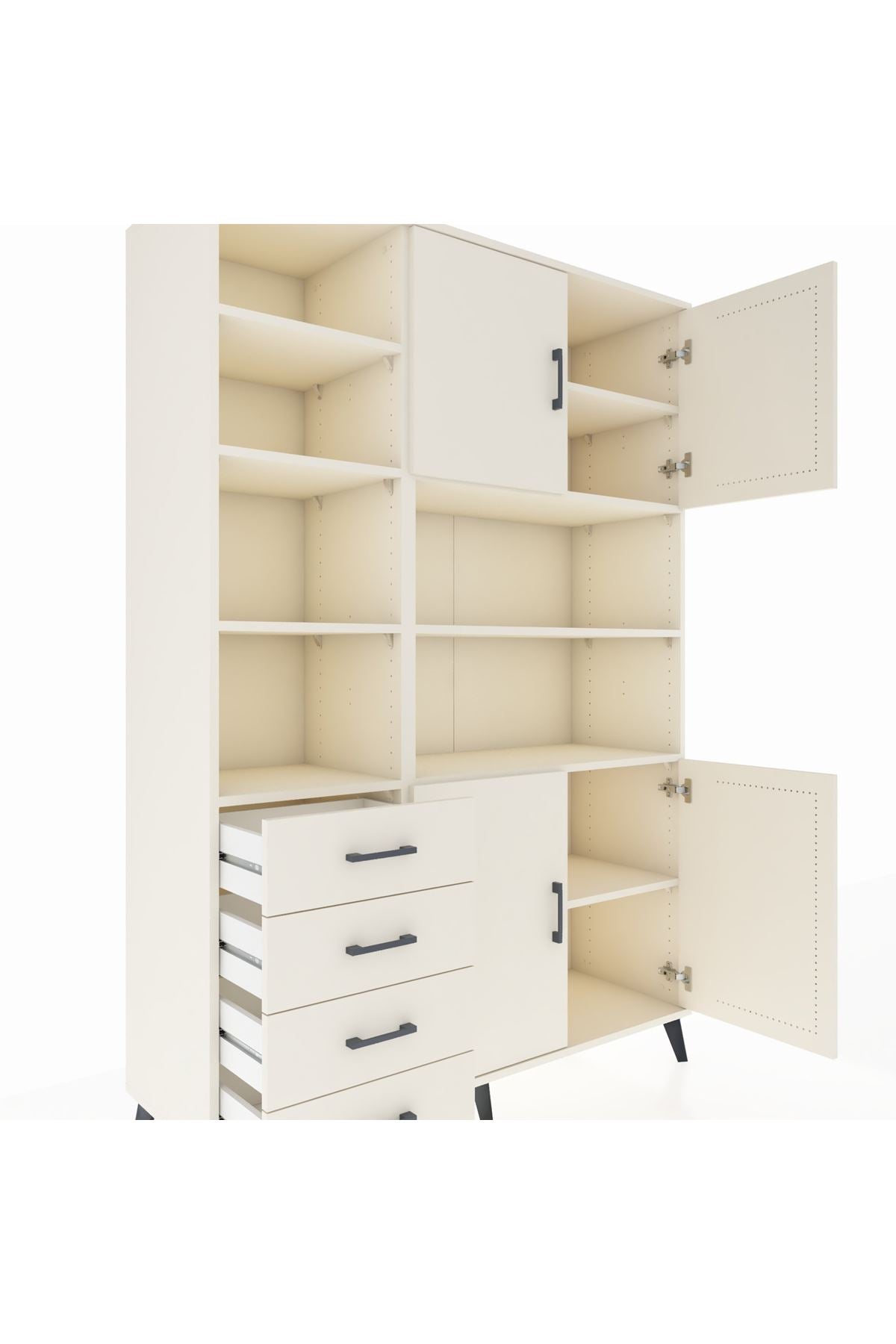 Hyperion Dolap 9 Raflı 4 Çekmeceli 4 Kapaklı 132x44x195 Aytaşı-Aytaşı/Aytaşı