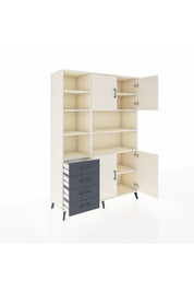 Hyperion Dolap 9 Raflı 4 Çekmeceli 4 Kapaklı 132x44x195 Aytaşı-Aytaşı/Antrasit