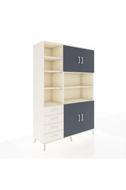 Hyperion Dolap 9 Raflı 4 Çekmeceli 4 Kapaklı 132x44x195 Aytaşı-Antrasit/Aytaşı