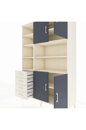 Hyperion Dolap 9 Raflı 4 Çekmeceli 4 Kapaklı 132x44x195 Aytaşı-Antrasit/Aytaşı