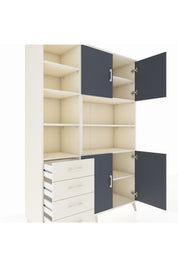 Hyperion Dolap 9 Raflı 4 Çekmeceli 4 Kapaklı 132x44x195 Aytaşı-Antrasit/Aytaşı