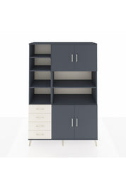 Hyperion Dolap 9 Raflı 4 Çekmeceli 4 Kapaklı 132x44x195 Antrasit-Antrasit/Aytaşı
