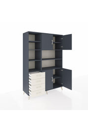 Hyperion Dolap 9 Raflı 4 Çekmeceli 4 Kapaklı 132x44x195 Antrasit-Antrasit/Aytaşı