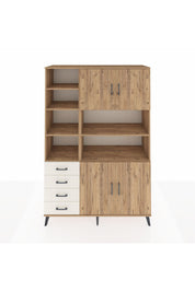Hyperion Dolap 9 Raflı 4 Çekmeceli 4 Kapaklı 132x44x195 Çam-Çam/Aytaşı