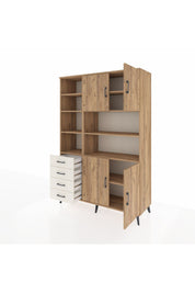 Hyperion Dolap 9 Raflı 4 Çekmeceli 4 Kapaklı 132x44x195 Çam-Çam/Aytaşı