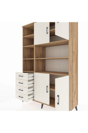 Hyperion Dolap 9 Raflı 4 Çekmeceli 4 Kapaklı 132x44x195 Çam-Aytaşı/Aytaşı