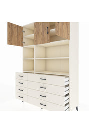 Hyperion Dolap 8 Raflı 8 Çekmeceli 3 Kapaklı 132x44x195 Aytaşı-Çam/Aytaşı