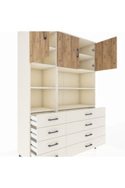 Hyperion Dolap 8 Raflı 8 Çekmeceli 3 Kapaklı 132x44x195 Aytaşı-Çam/Aytaşı