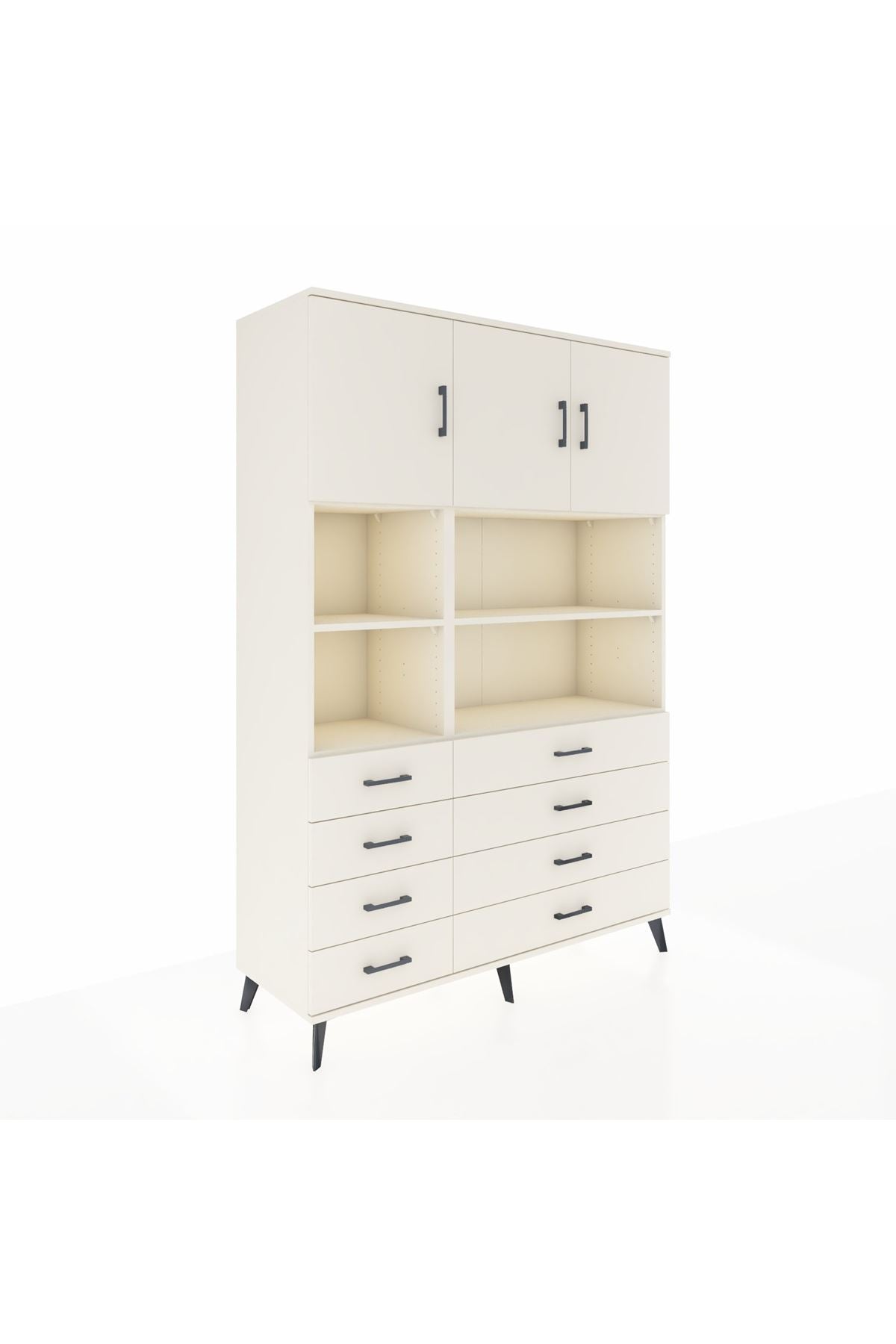 Hyperion Dolap 8 Raflı 8 Çekmeceli 3 Kapaklı 132x44x195 Aytaşı-Aytaşı/Aytaşı