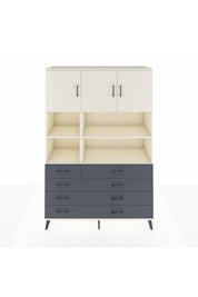 Hyperion Dolap 8 Raflı 8 Çekmeceli 3 Kapaklı 132x44x195 Aytaşı-Aytaşı/Antrasit