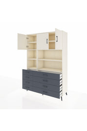 Hyperion Dolap 8 Raflı 8 Çekmeceli 3 Kapaklı 132x44x195 Aytaşı-Aytaşı/Antrasit