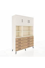Hyperion Dolap 8 Raflı 8 Çekmeceli 3 Kapaklı 132x44x195 Aytaşı-Aytaşı/Çam