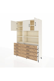 Hyperion Dolap 8 Raflı 8 Çekmeceli 3 Kapaklı 132x44x195 Aytaşı-Aytaşı/Çam