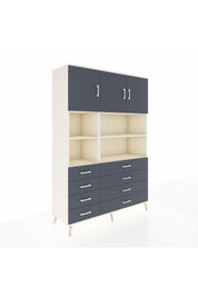 Hyperion Dolap 8 Raflı 8 Çekmeceli 3 Kapaklı 132x44x195 Aytaşı-Antrasit/Antrasit