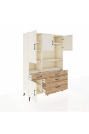 Hyperion Dolap 9 Raflı 4 Çekmeceli 4 Kapaklı 132x44x195 Aytaşı-Aytaşı/Çam