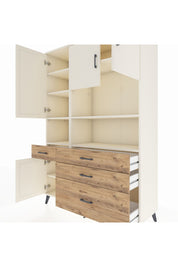 Hyperion Dolap 9 Raflı 4 Çekmeceli 4 Kapaklı 132x44x195 Aytaşı-Aytaşı/Çam