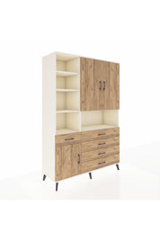 Hyperion Dolap 8 Raflı 5 Çekmeceli 3 Kapaklı 132x44x195 Aytaşı-Çam/Çam