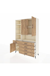 Hyperion Dolap 8 Raflı 5 Çekmeceli 3 Kapaklı 132x44x195 Aytaşı-Çam/Çam