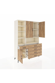 Hyperion Dolap 8 Raflı 5 Çekmeceli 3 Kapaklı 132x44x195 Aytaşı-Çam/Çam