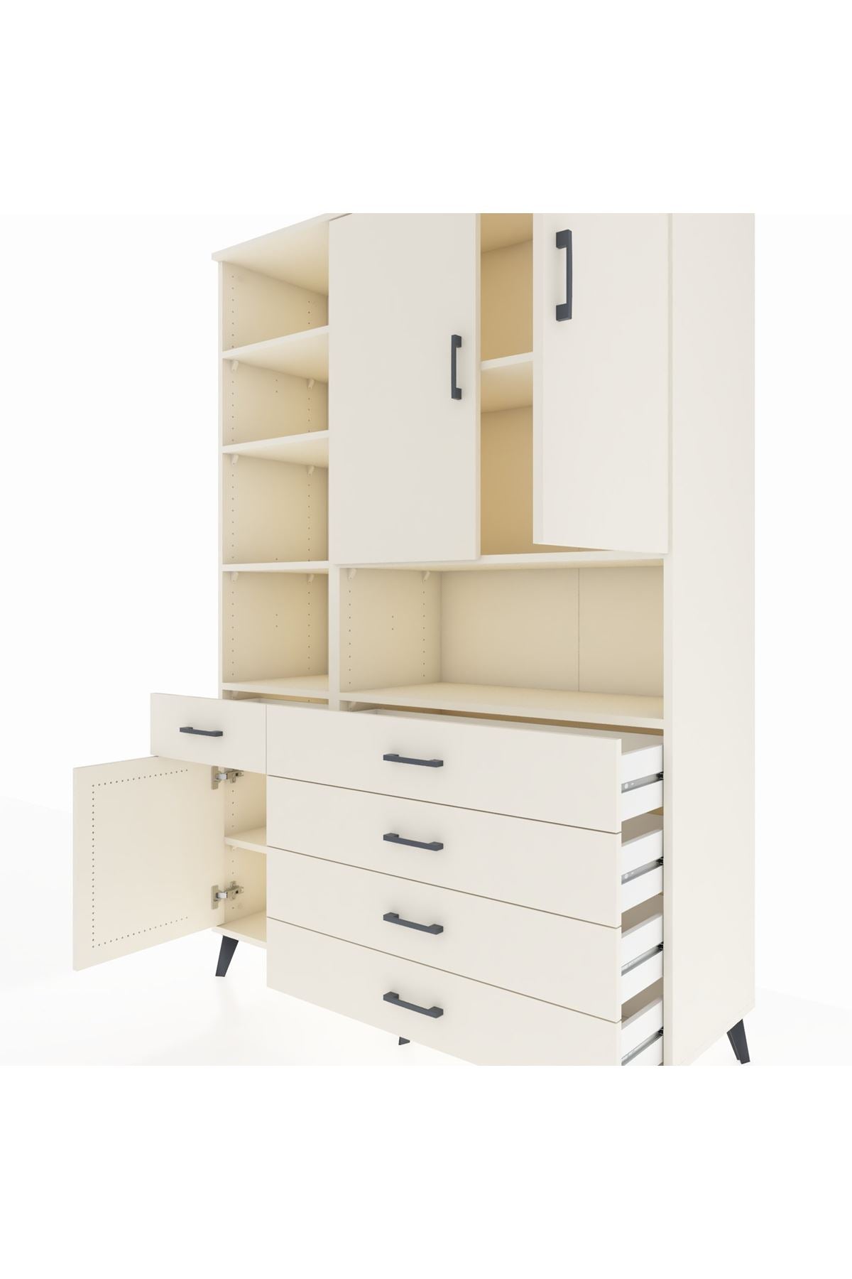 Hyperion Dolap 8 Raflı 5 Çekmeceli 3 Kapaklı 132x44x195 Aytaşı-Aytaşı/Aytaşı