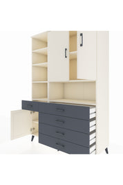 Hyperion Dolap 8 Raflı 5 Çekmeceli 3 Kapaklı 132x44x195 Aytaşı-Aytaşı/Antrasit