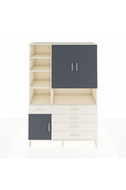 Hyperion Dolap 8 Raflı 5 Çekmeceli 3 Kapaklı 132x44x195 Aytaşı-Antrasit/Aytaşı