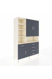 Hyperion Dolap 8 Raflı 5 Çekmeceli 3 Kapaklı 132x44x195 Aytaşı-Antrasit/Antrasit