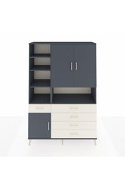 Hyperion Dolap 8 Raflı 5 Çekmeceli 3 Kapaklı 132x44x195 Antrasit-Antrasit/Aytaşı